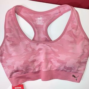 Cute! NWT Pumq Pink Camo Sport Bra Seemless Drycell Sport stretch
